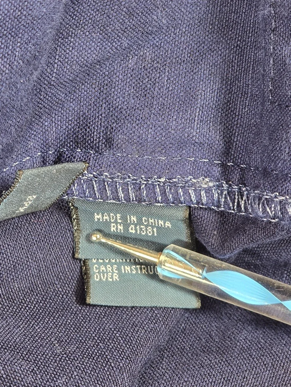 Polo Ralph Lauren Mens 44x36 Blue Linen Blend Casual Pants Straight Leg Navy